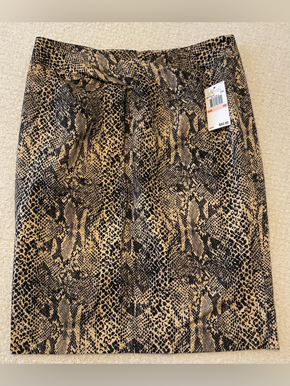NWT Michael Kors Michael Snakeskin Print Pencil Skirt Size 10